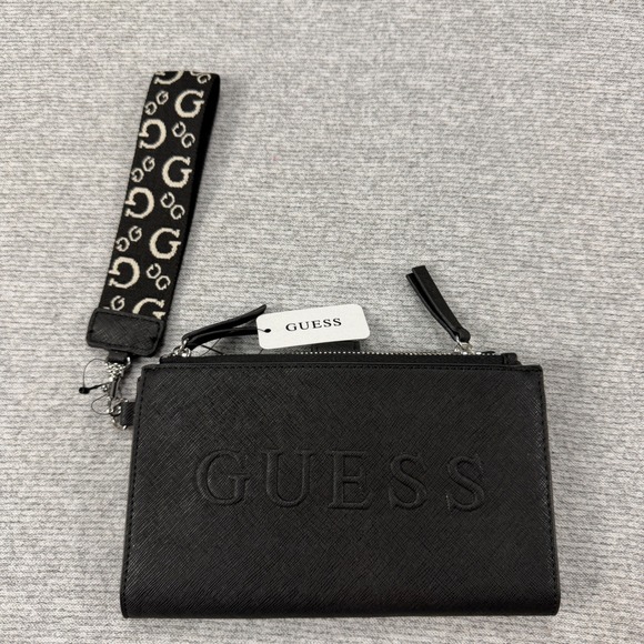 Guess Sandria SLG Black Saffiano Logo Wristlet Wallet F9375157 New - Picture 6 of 12